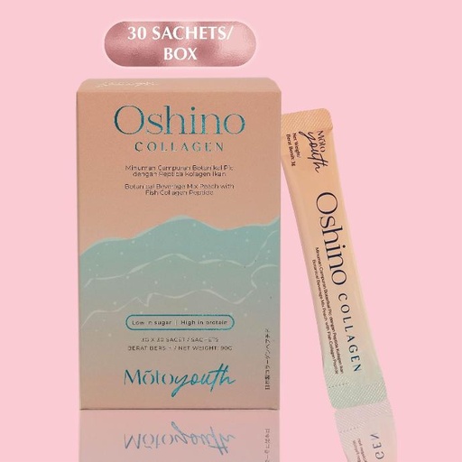 [OS30] Oshino Collagen Botanical Beverage Mix Peach with Fish Collagen Peptide (30 Sachets)